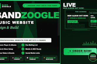 design a stunning bandzoogle music website for artists bands and musicians