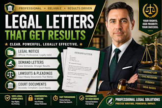 write legal letters, legal notices, complaints, lawsuits, motions and response