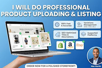 do e commerce product uploading and listing professionally