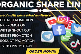 share and promote your website product link affiliate link for organic audience