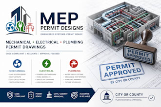 do electrical plumbing hvac fire mep commercial permit drawings