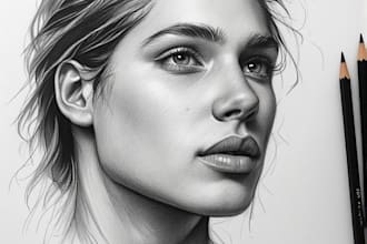 illustrate a marvelous pencil or charcoal portrait drawings