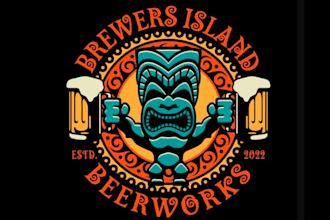 create tiki ber vintage logo design with 1 day delivery