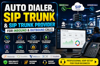 setup auto dialer sip trunk and sip trunk provider for outbound and inbound call