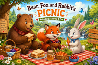 illustrate children story book, picture book, and amazon book cover art