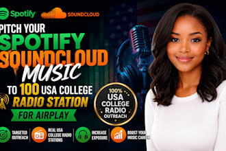 pitch your spotify soundcloud music to 100 USA college radio station for airplay