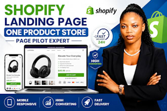 build shopify landing page and one product store using page pilot