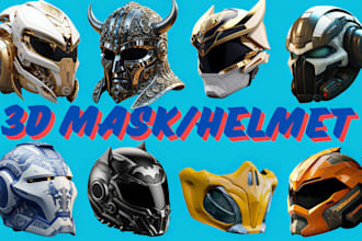create 3d mask 3d helmet futuristic helmet oni mask anime mask cosplay mask