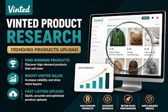 research and upload trending products to your vinted shop