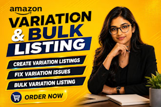 create amazon variations and fix variation issues bulk listing