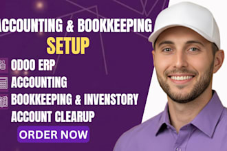 setup odoo erp accounting, bookkeeping, inventory and accounts cleanup