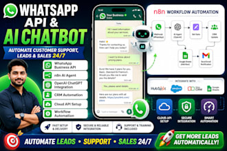 setup whatsapp business API whatsapp chatbot, n8n ai agent, cloud API automation