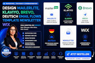 design mailerlite, klaviyo, brevo, deutsch email flows template newsletter wix