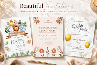 design baby shower invitation thanksgiving invitation party invitation card
