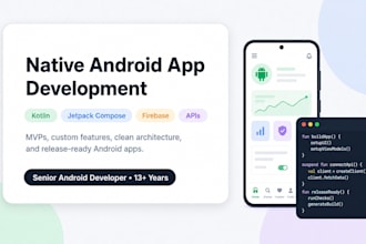 develop a native android app using kotlin