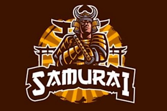 create samurai knight mascot logo design with express delivery