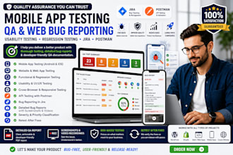 mobile app testing  QA web bug reporting  usability testing  regress jira postma