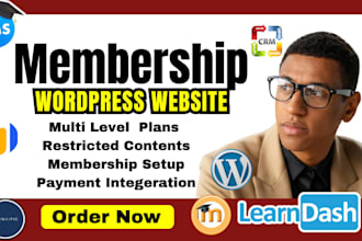 build paid membership subscription website, memberpress website, lms website