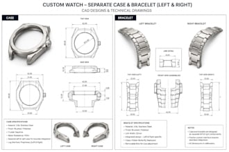 create and custom  watch cad designs and technical drawings