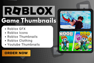 make roblox game thumbnail roblox youtube thumbnail gfx logo design roblox icon
