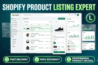 shopify product listing, upload products and create variants