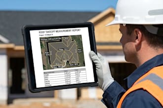 provide  roof scope takeoff measurements report