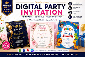 do digital party invitation printable party invitation editable party invitation