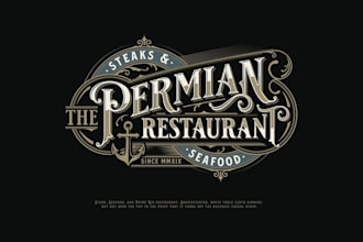 design a victorian vintage logo for a tattoo studio or barber shop