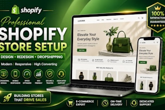 design shopify store, shopify website and dropshipping store