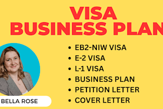 write business plans, petition letter for eb2 niw e2 and l1 visa
