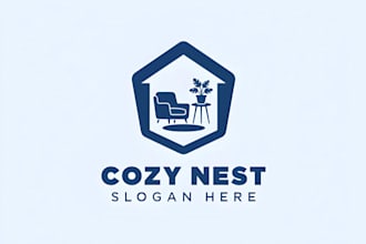 design a graceful cleaning, furnishing, architectural and modern logo