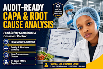 write capa reports and root cause analysis for food safety compliance