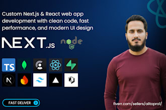 build a full stack nextjs web app or react website