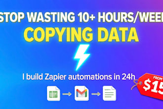 set up a simple zapier automation between 2 apps for you