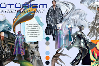 create a professional fashion moodboard and trendboard