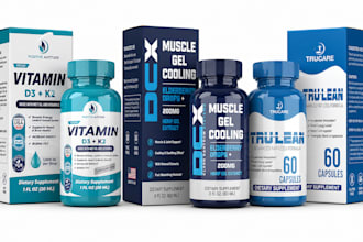 supplement label product packaging design bottle box cbd label vitamin 3d mockup