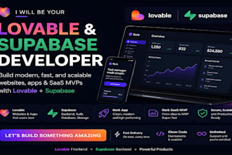 be your lovable and supabase developer, lovable website, rork app, rork saas mvp