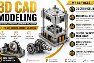 3d cad modeling mechanical and industrial product design silicone injection mold
