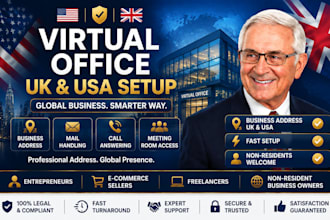 virtual office UK business setup, USA llc or UK ltd company formation service