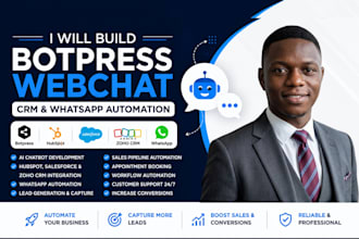build botpress webchat hubspot salesforce zoho CRM whatsapp automation