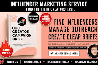 find influencers, manage outreach and create ugc briefs