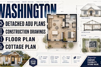 draw washington detached adu plans construction drawings floor plan cottage plan