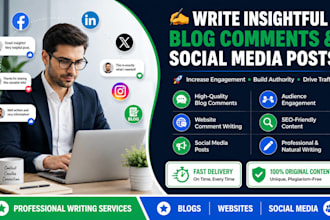 write comments on your blog posts, twitter, app, tik tok, social media post