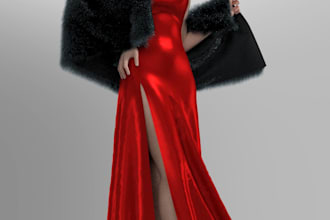 design elegant 3d evening wear in clo 3d