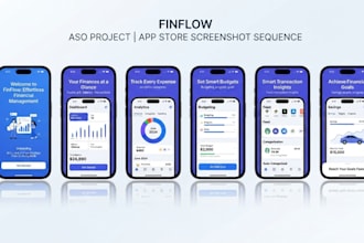 design high converting app store, play store and IOS app screenshots for aso