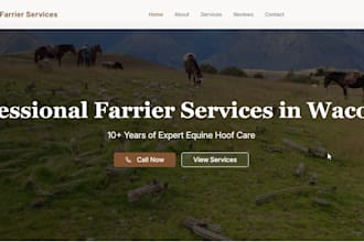 design a farrier, equestrian and horse hoof care website with booking