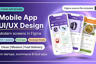 design a modern e commerce or food app UI UX in figma