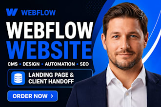 build your webflow website cms design automation SEO landing page client handoff