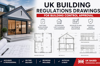 draw UK building regulations drawings for building control approval and report
