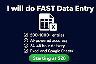 do professional data entry for your spreadsheets